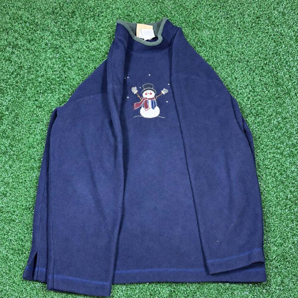 Northern Reflections Snowman Fleece Pullover Blue